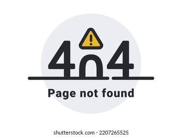 404 page of the site with the text Page not found. Icon danger. Sign warning. Isolated illustration for lost page. Vector illustration