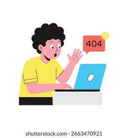 404 Informe Ilustración vectorial plana.
