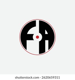 406 letter logo shape geometric math educational learning round circle ellipse gun target negative space F A