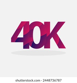 40K number abstract template vector illustration, forty thousand number template