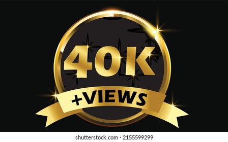 Diseño de fondo de la celebración de 40k Views. Vistas de 40.000