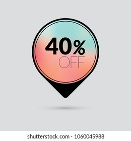 40%off pink sticker