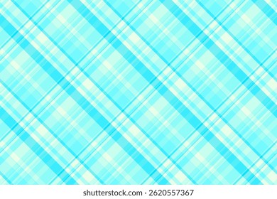 40s fundo têxtil tartan, cliente vetor tecido sem emenda. Textura de xadrez padrão de verificação dobrado em paleta de cores azul-petróleo e ciano.