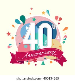 40th Anniversary Abstract Background Stock Vector (Royalty Free ...