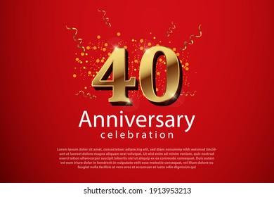 Antecedentes del 40 aniversario con ilustración de número 3D