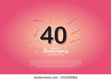 40th anniversary background with 3D number illustration