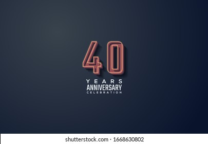 40th anniversary background with an illustration of a pink paint brush with white writing.