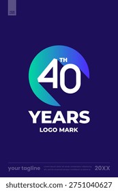 40th anniversary celebration design circle logo mark poster template