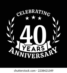 40th anniversary celebration design template. 40 years vector and illustration.