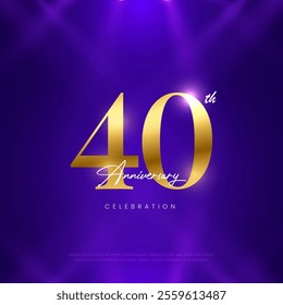 40th Anniversary celebration, Fortieth year Anniversary celebration on lights background for celebration event, festive illustration.