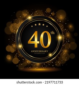 40th Anniversary Celebration. Golden anniversary celebration template design, Vector illustrations.