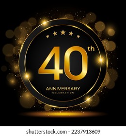 40th Anniversary Celebration. Golden Anniversary Template Design. Logo Vector illustrations