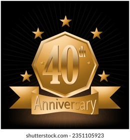 40th Anniversary Celebration Logo Vector
