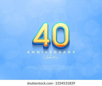 Diseño del 40 aniversario. fondo vectorial premium con tonos azul marino. Fondo vectorial premium para saludos y celebraciones.