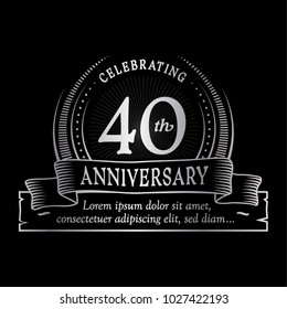 40th anniversary design template. Vector and illustration.