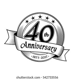 40th anniversary design template. Vector and illustration.