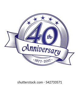 40th anniversary design template. Vector and illustration.