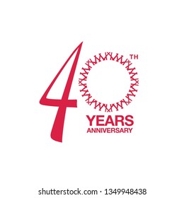 40th anniversary emblem. Fortieth years anniversary celebration symbol