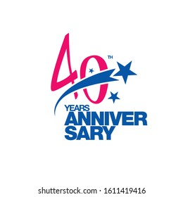 40th Anniversary Emblem Fortieth Years Anniversary Stock Vector ...