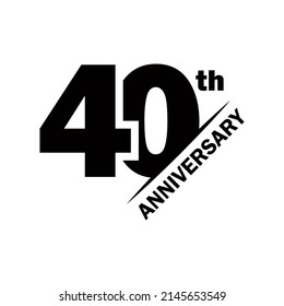40th Anniversary Illustration Vector Design On White Background.