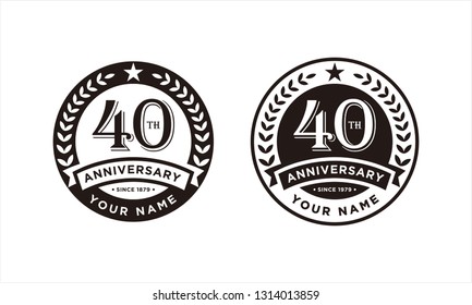 40th Anniversary logo celebrations emblems isolated on white background - vector , Anniversary template design for web, game ,Creative poster, booklet, leaflet, magazine, invitation card and other us