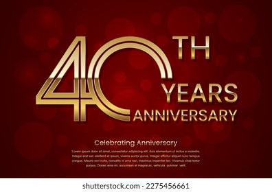 40th Anniversary. Anniversary logo design with double line concept. Logo Vector Template