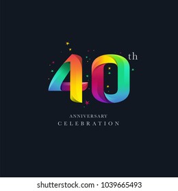 40th Anniversary Logo Design, Number 40 Icon Vector Template.