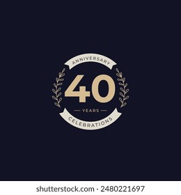 Plantilla de diseño de logotipo del 40 aniversario	