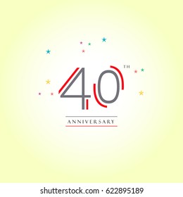 40th Anniversary logo design template vector element