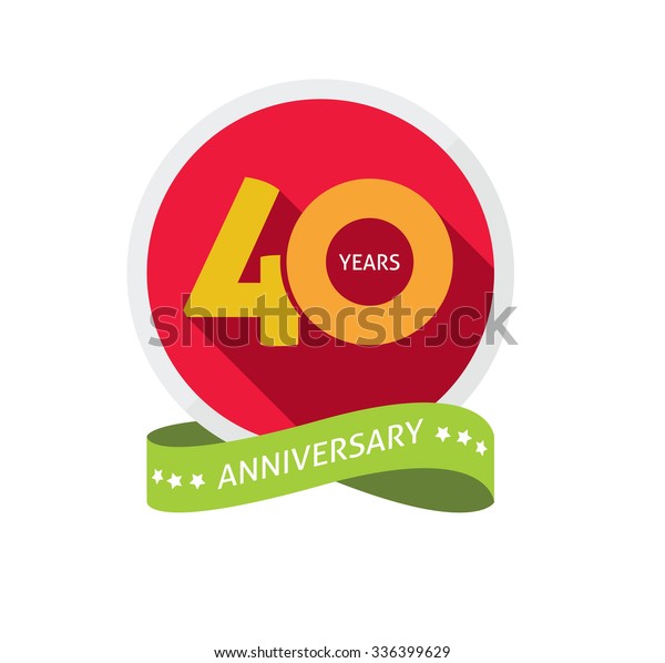 40th Anniversary Logo Template Shadow On Stock Vector (Royalty Free ...