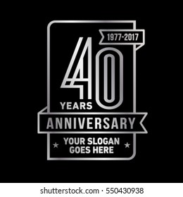 40th anniversary logo. Vector and illustration.