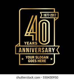 40th Anniversary Logo. Vector And Illustration.