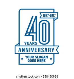 40th anniversary logo. Vector and illustration.