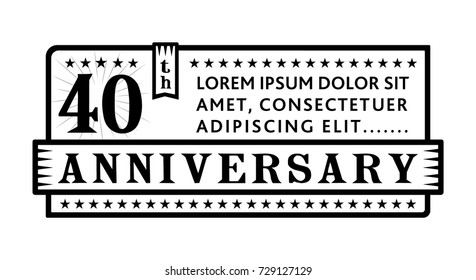 40th anniversary logo. Vector and illustration.