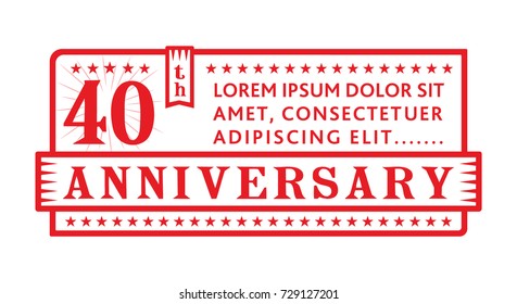 40th anniversary logo. Vector and illustration.
