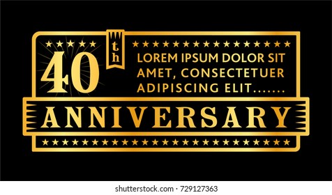 40th anniversary logo. Vector and illustration.