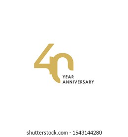  40th anniversary logo vector template. Design for banner, greeting cards or print.