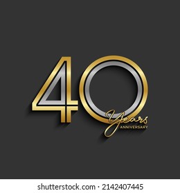 Logotipo del 40 aniversario. Diseño de planilla de celebración del aniversario para folletos, folletos, revistas, afiches de folletos, banner, web, invitación o tarjeta de saludo. Ilustraciones vectoriales.