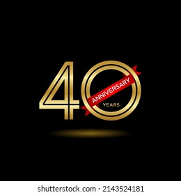 40th anniversary logotype. Anniversary celebration template design for booklet, leaflet, magazine, brochure poster, banner, web, invitation or greeting card. Vector illustrations.