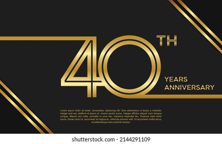 40th anniversary logotype. Anniversary celebration template design for booklet, leaflet, magazine, brochure poster, banner, web, invitation or greeting card. Vector illustrations.