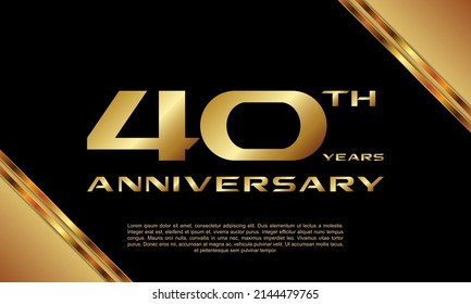 40th Anniversary logotype. Anniversary celebration template design for booklet, leaflet, magazine, brochure poster, banner, web, invitation or greeting card. Vector illustrations.