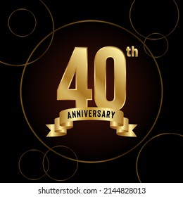 40th Anniversary logotype. Anniversary celebration template design for booklet, leaflet, magazine, brochure poster, banner, web, invitation or greeting card. Vector illustrations.