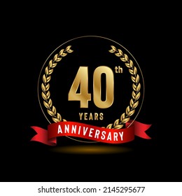 40th Anniversary Logotype Anniversary Celebration Template Stock Vector ...