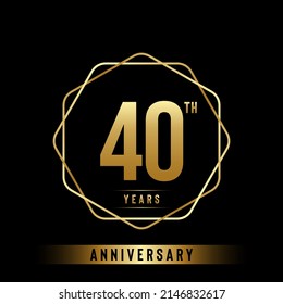 40th Anniversary Logotype Anniversary Celebration Template Stock Vector ...