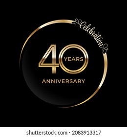 40th anniversary logotype. Golden anniversary celebration emblem design for booklet, leaflet, magazine, brochure poster, web, invitation or greeting card. Vector illustrations. EPS 10
