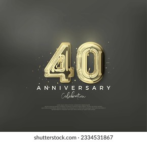 40th anniversary number, to celebrate a birthday with a luxurious and elegant design. Premium vector background for greeting and celebration.