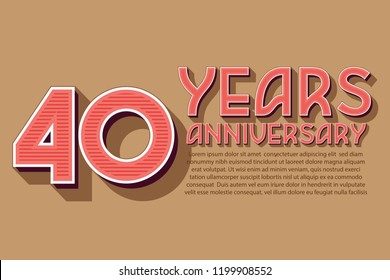 40th Anniversary numbers. background for anniversary