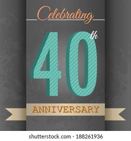 40th Anniversary poster / template design in retro style - Vector Background