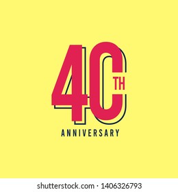 40Th Anniversary Vector Template Design Illustration