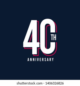 40Th Anniversary Vector Template Design Illustration